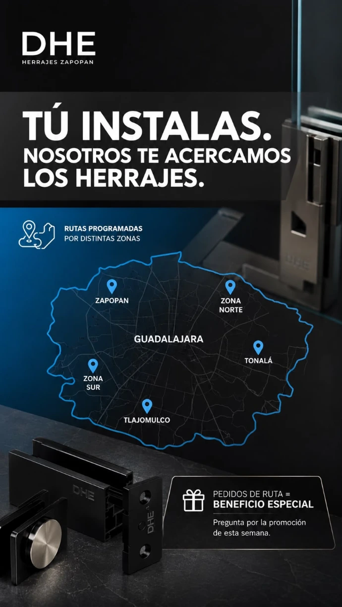 Mapa de rutas programadas de DHE en la Zona Metropolitana de Guadalajara